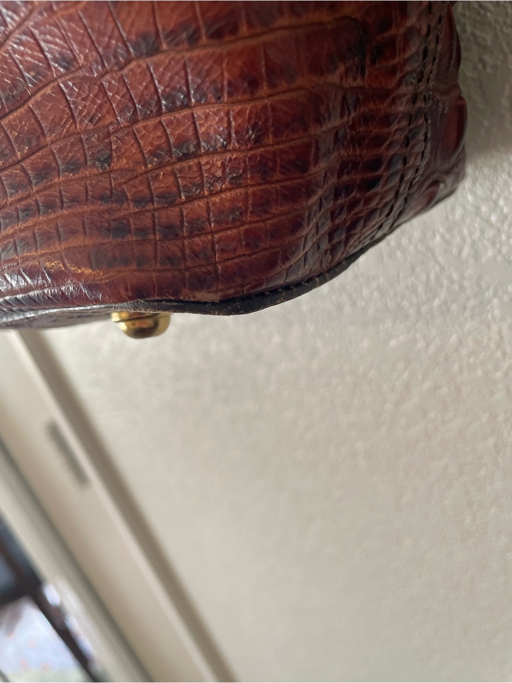 Brahmin Large Pecan Croc-Embossed Leather Tote - Picture 4 of 5